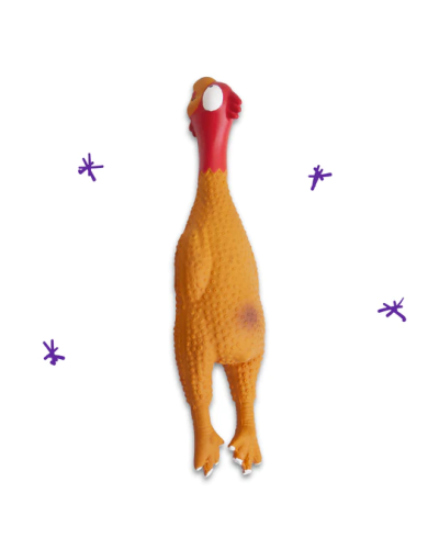 Kazoo Cheeky Chicken Squeaky Dog Toy - Large