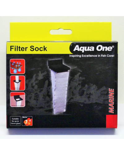 Aqua One Filter Sock 10x10x37cm with mounting bracket and screw clamp fixture (50102)