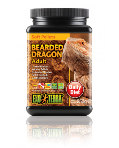 Exo Terra Bearded Dragon Food Adult Soft Pellets 250gm