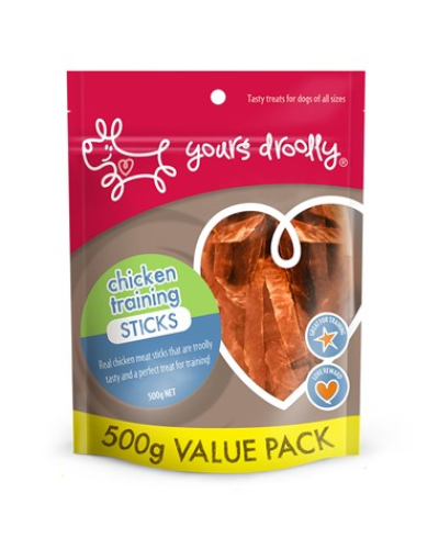 yours droolly Chicken Training Sticks 500g
