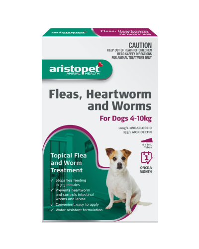 Aristopet Topical Flea and Worm Treatment for Dogs 4-10kg - 3 Tubes