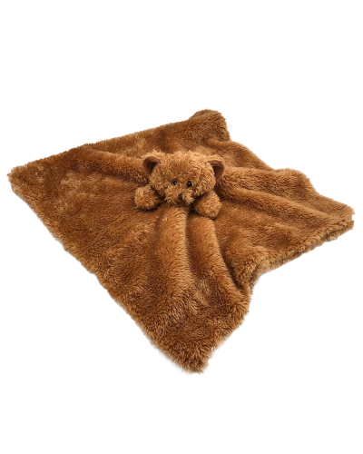 Furry Face Comfort Blankie Teddy Bear