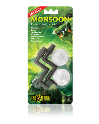 Exo Terra Monsoon Reptile Mister Replacement Nozzles (2) with Suction Cups