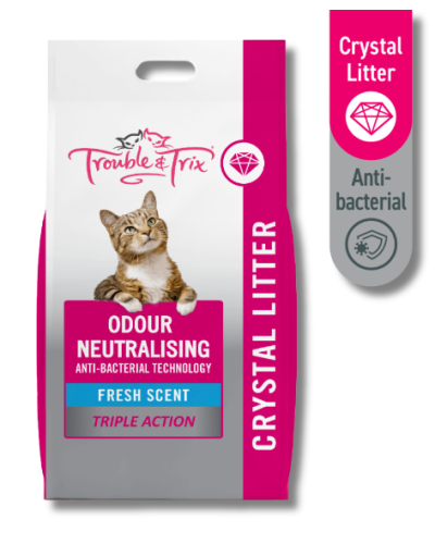 Trouble & Trix Anti-Bacterial Crystal Cat Litter 15L