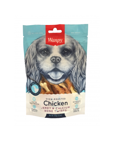 Wanpy Dry Chicken Jerky Wrap on Calcium Bone 100gm